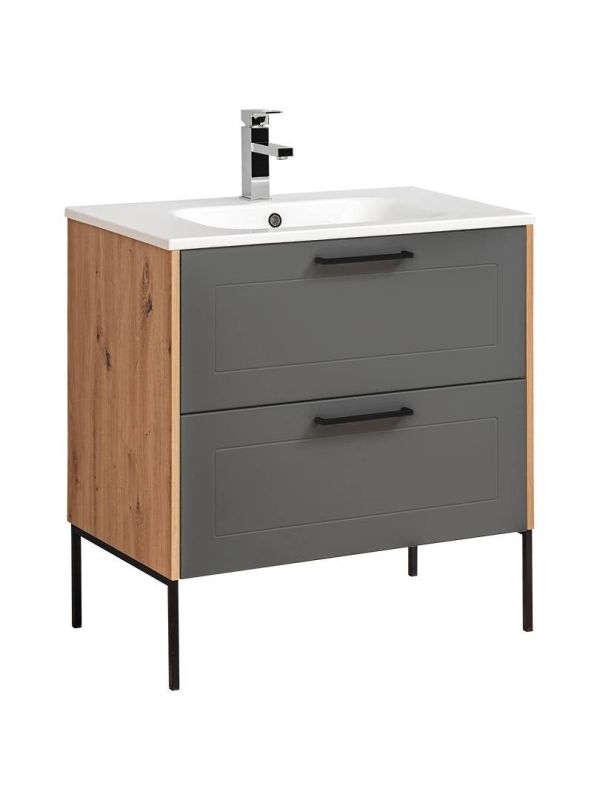 Skrinka do kúpeľne 821 graphite/artisan oak