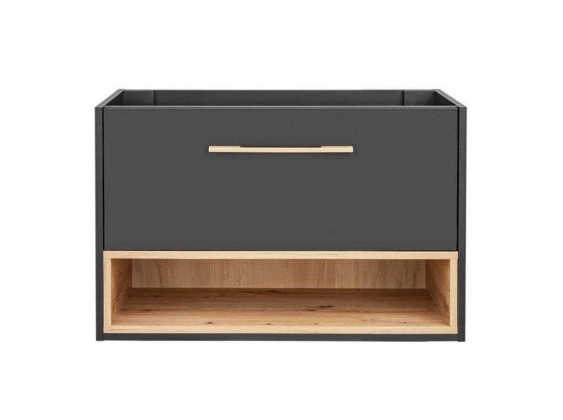 Skrinka do kúpeľne 821 sivá/dub artisan