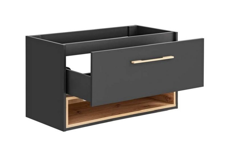 Skrinka do kúpeľne 825 sivá/dub artisan