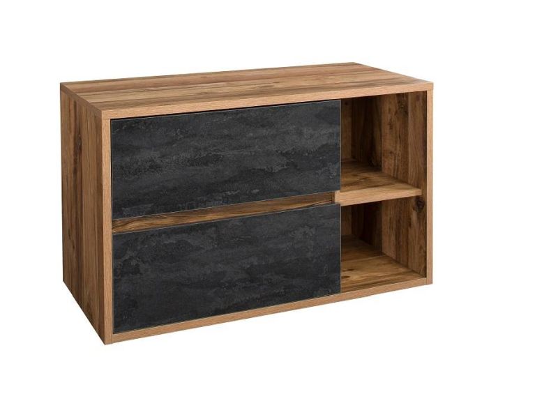 Skrinka do kúpeľne 824 tmavý betón/dub hunton