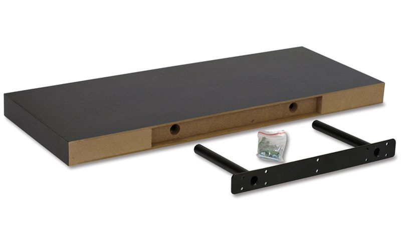 Moderná polička s jednoduchým dizajnom čiernej farby