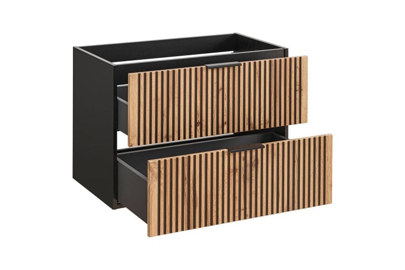 Skrinka do kúpeľne 82-80-D2S čierne-dub wotan