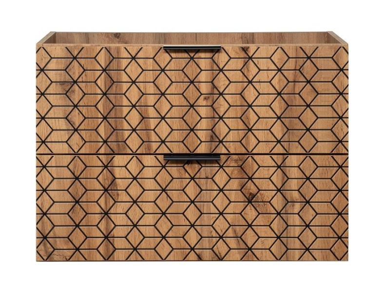 Skrinka do kúpeľne 82-80-D-2S, dub wotan-čierna