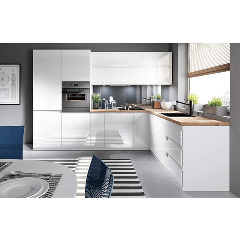 Spodná skrinka biela-biely extra vysoký lesk, D602F, 2x dvierka