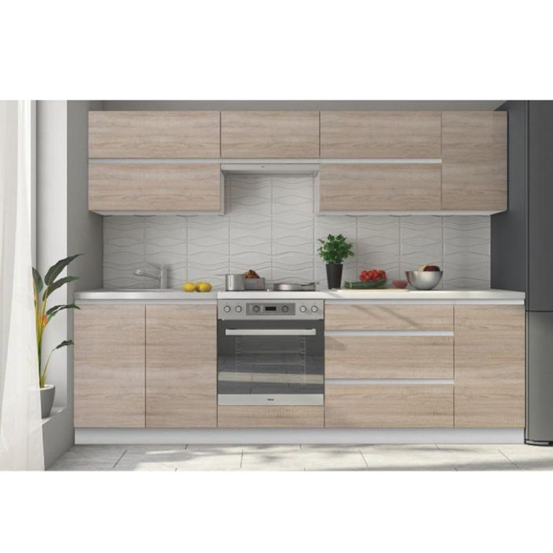 Kuchynská zostava biela-dub sonoma 2,6 m