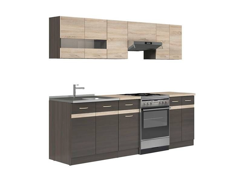 Kuchynská linka 240 dub wenge-Dub sonoma - II.trieda