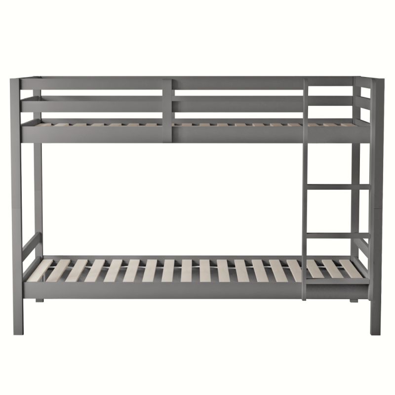 Neprehliadnuteľná poschodová posteľ , 90x200, masívne drevo, sivá