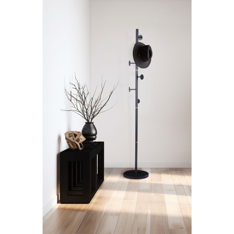 Vešiak stojanový čierny, kov-mramor