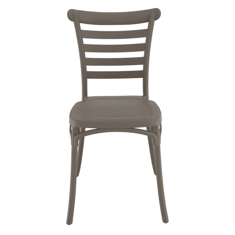 Stohovateľná stolička plastová, sivohnedá taupe