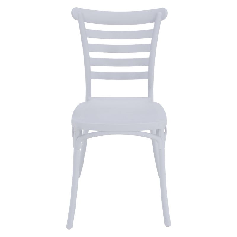 Stohovateľná stolička plastová, biela