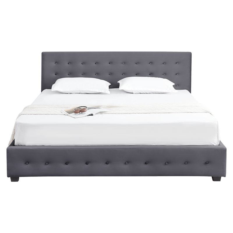 Posteľ s úložným priestorom v sivom odtieni, 180x200