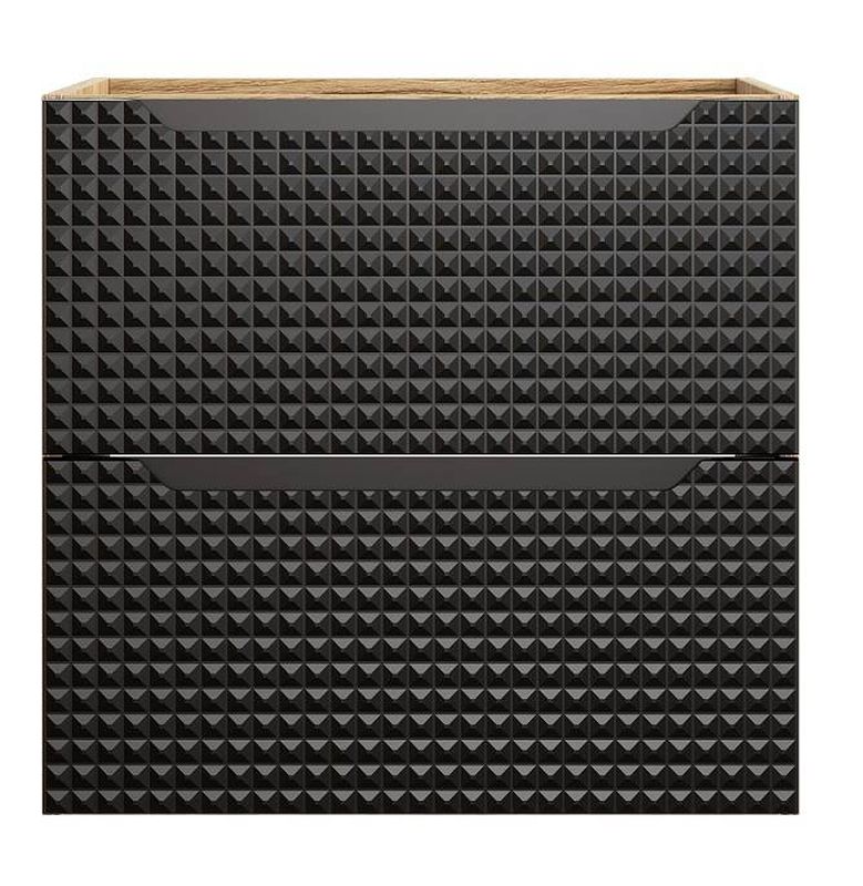 Skrinka do kúpeľne 82-60-2S, dub olejovany-čierna, 2x zásuvka