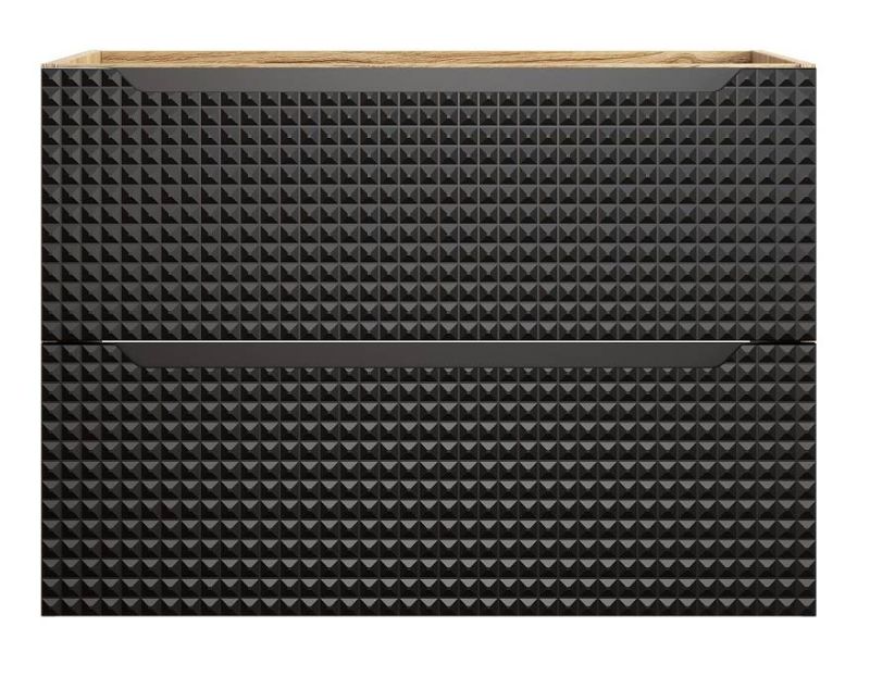 Skrinka do kúpeľne 82-80-2S, dub olejovany-čierna, 2x zásuvka