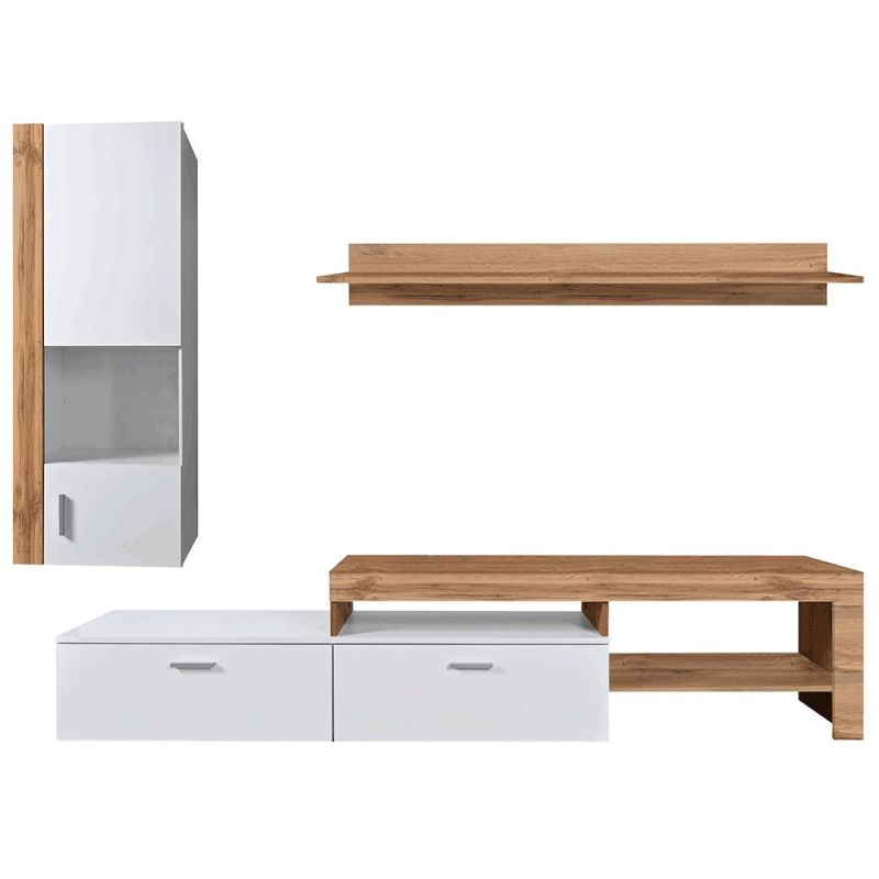 Moderná obývacia stena, dub wotan-biela