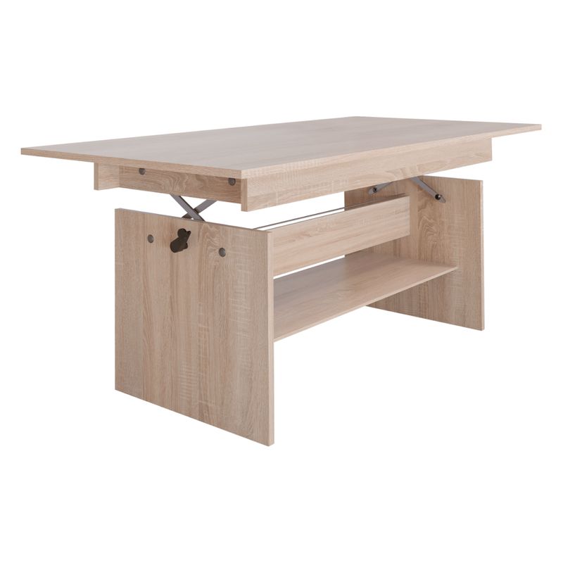 Jedálenský-konferenčný rozkladací stôl, dub sonoma, 120-160