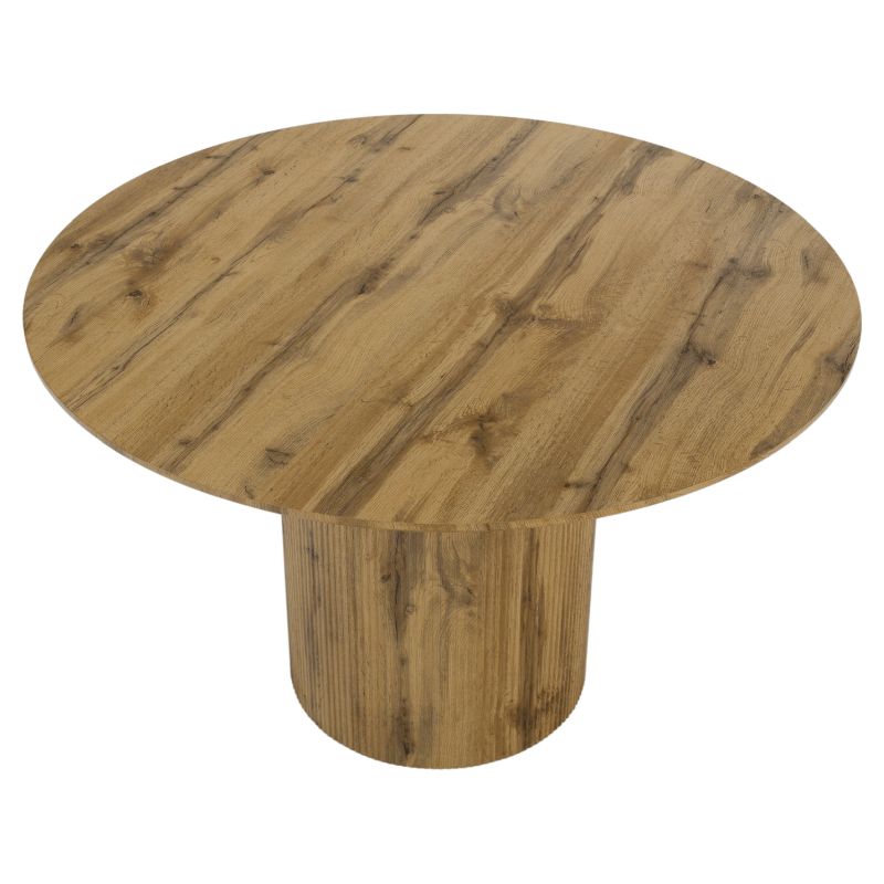 Jedálenský stôl, MDF dub, priemer 120 cm