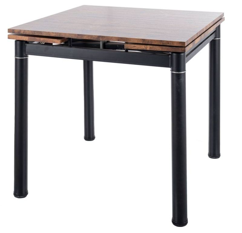 Jedálenský stôl rozkladací, čierny mat-orech vintage