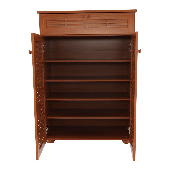 Botník dvojdverový so zásuvkou, MDF laminovaná, americká čerešňa