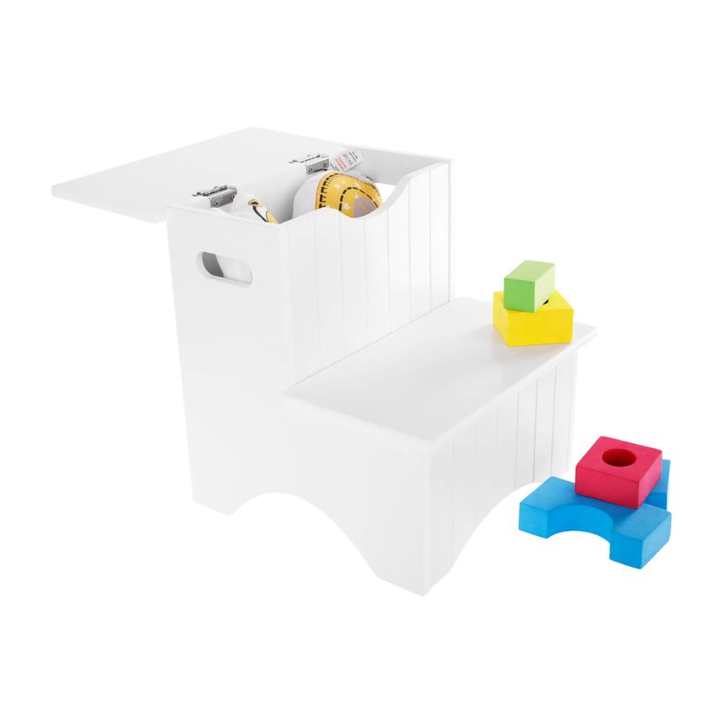 Detské schodíky s úložným priestorom, biele