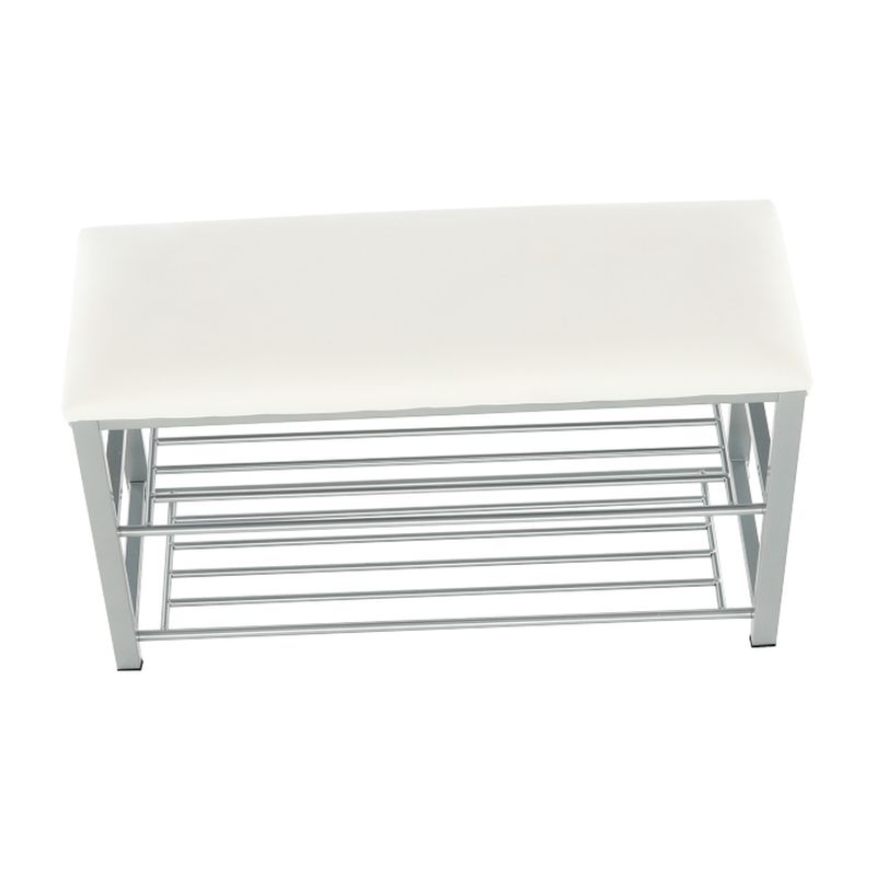 Lavica s botníkom, béžová-sivá