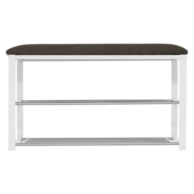 Lavica s botníkom, sivá-biela