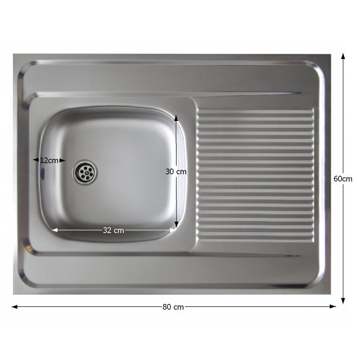 Nerezový drez, univerzálny 80x60, LAY ON