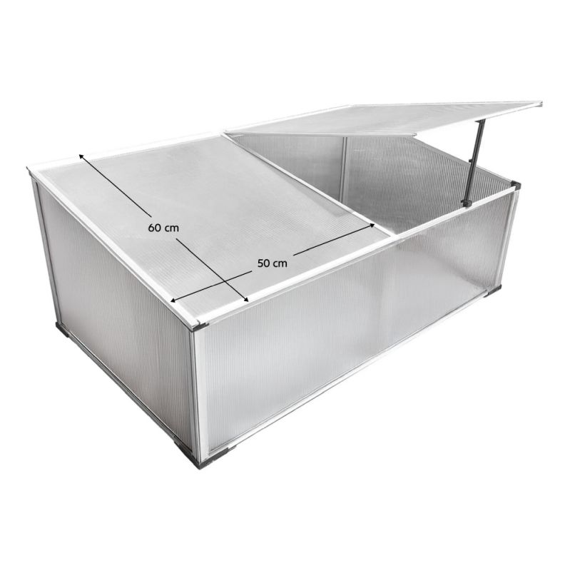 Záhradný skleník-parenisko, polykarbonát, 100x60x30