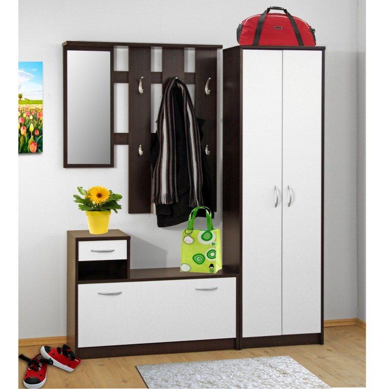 Zostava do predsiene, wenge-biela