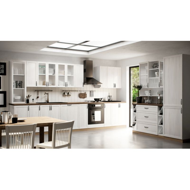 Horná skrinka G60KN, biela-sosna nordická, 1x dvierka