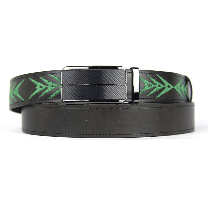 Kožený opasok s výšivkou, automatická pracka, 147cm, Limitovaná edícia 11
