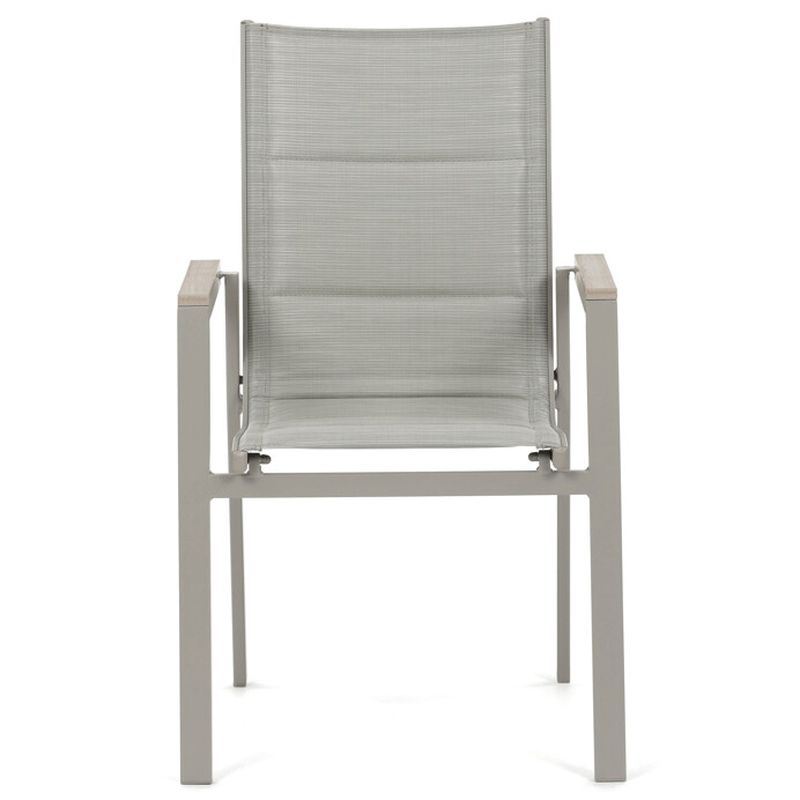 Moderná záhradná stolička v sivej látke