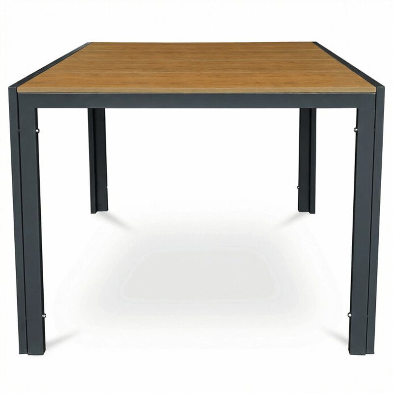 Štvorcový záhradný stôl, polywood vo farbe dub