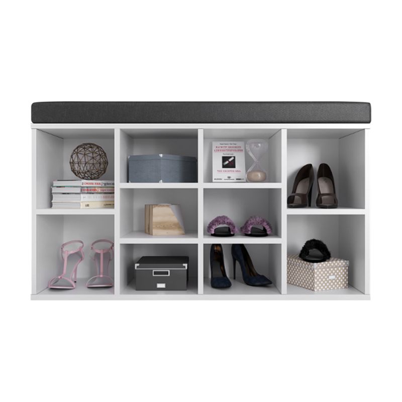 Botník s lavicou a poduškou, biely