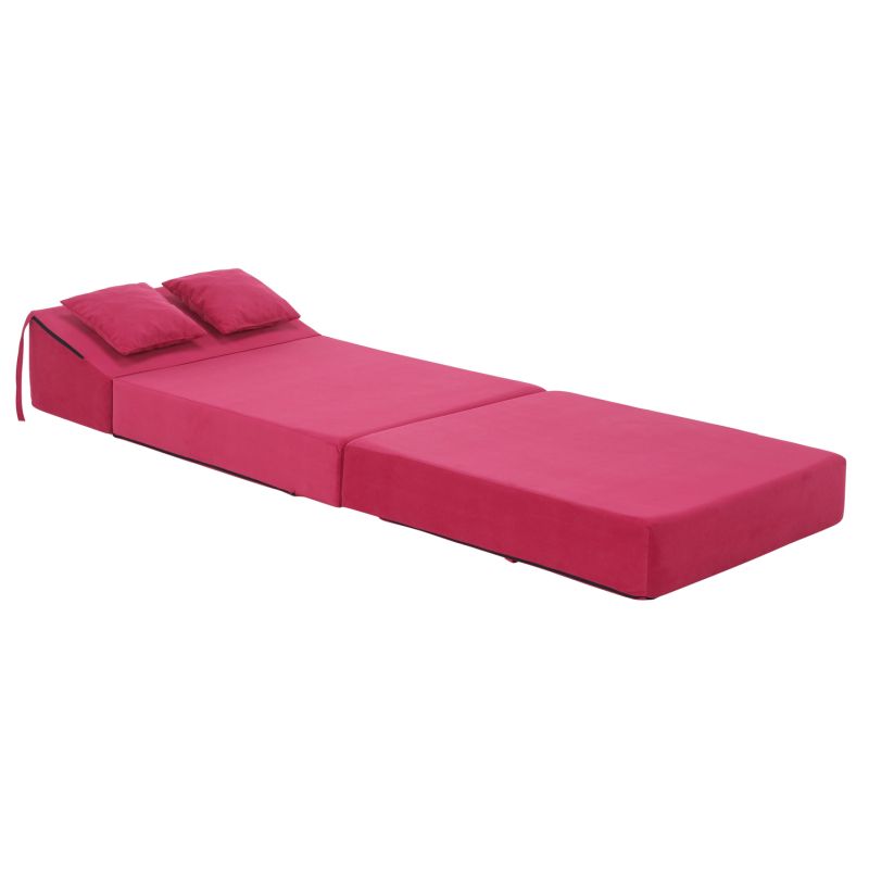 Skladací matrac do tvaru kresla, ružová magenta