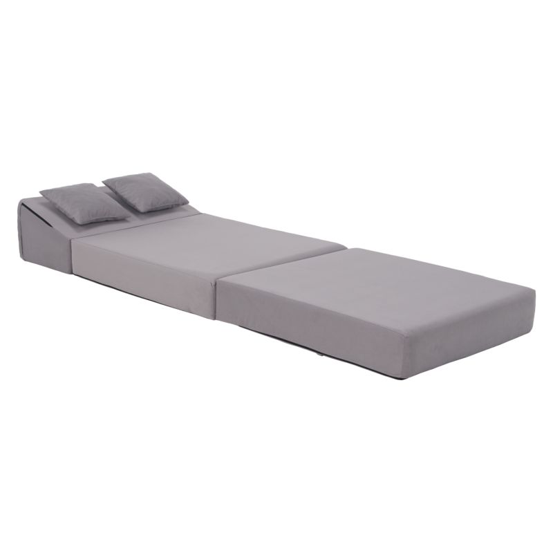 Skladací matrac do tvaru kresla, svetlosivá