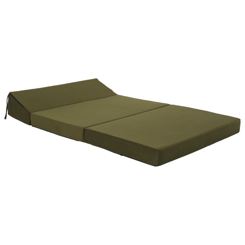 Skladací matrac do tvaru dvojkresla, olivová