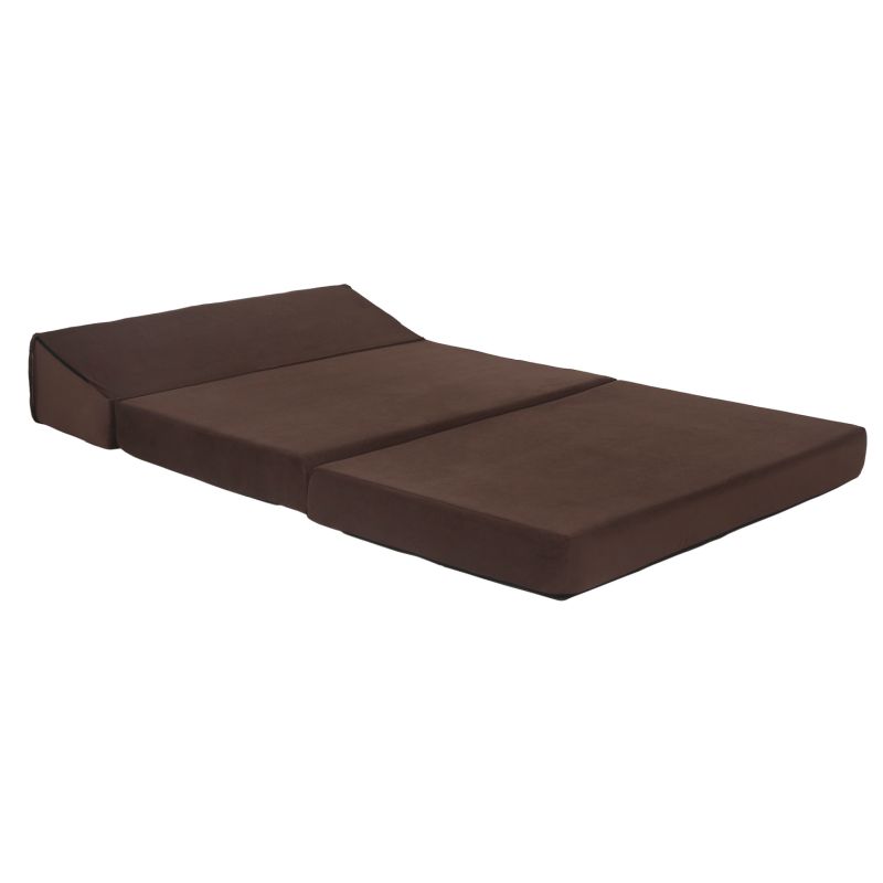 Skladací matrac do tvaru dvojkresla, hnedá