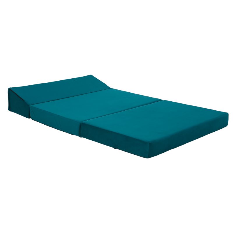 Skladací matrac do tvaru dvojkresla, petrolejová