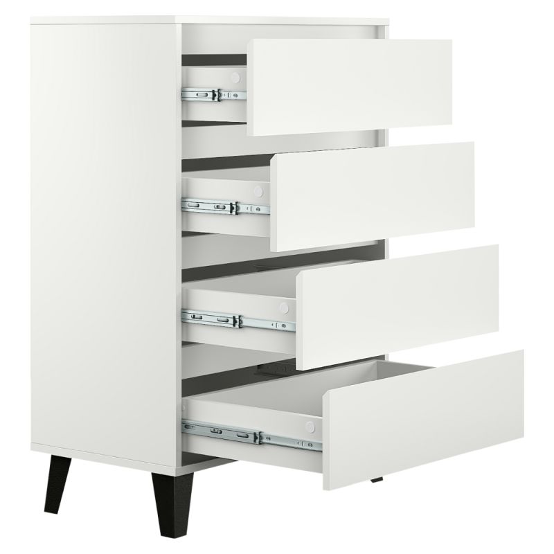 Komoda 4S70, 4x šuplík, biela