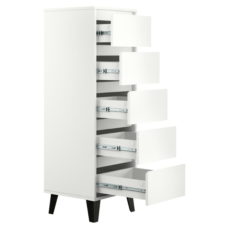 Komoda 5S40, 5x šuplík, biela