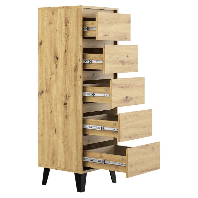 Komoda 5S40, 5x šuplík, dub artisan