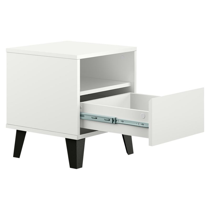 Praktický nočný stolík so šuplíkom, biely