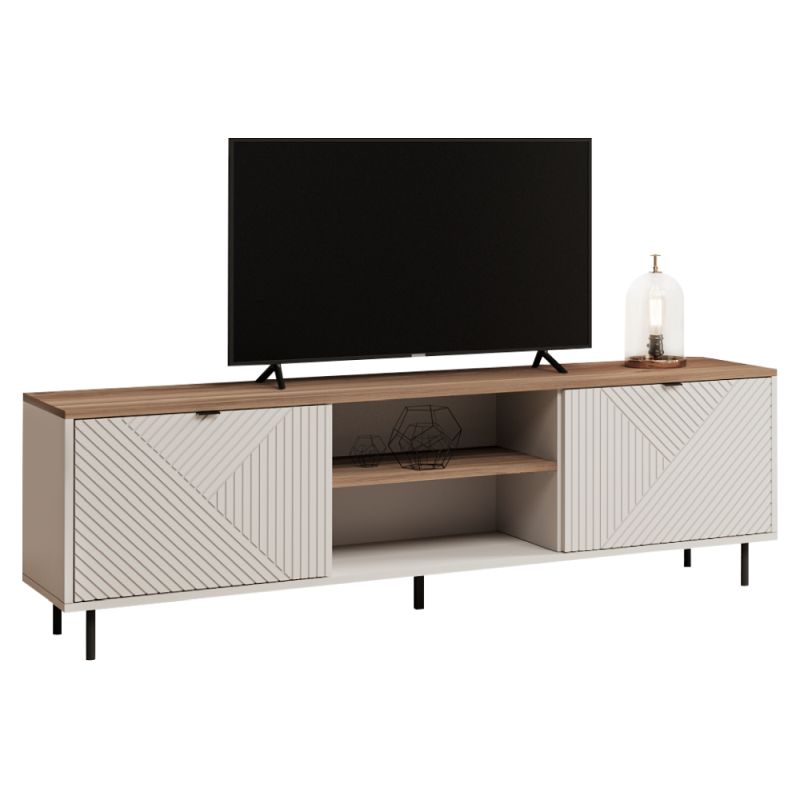 TV stolík 180, 2xdvierka, kašmír-dub castello