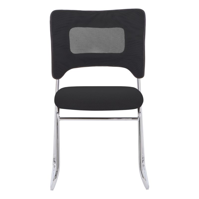 Zasadacia stohovateľná stolička, čierna sieťovina-chróm