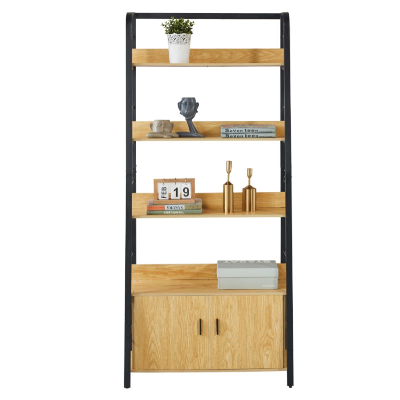 Moderný a praktický regál dub tmavý-čierna