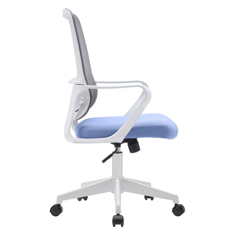 Kancelárske kreslo s nadčasovým dizajnom svetlomodrá-sivá-biela