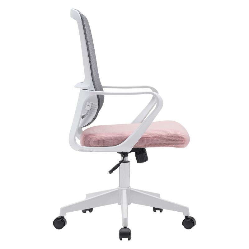 Kancelárske kreslo s nadčasovým dizajnom ružová-sivá-biela