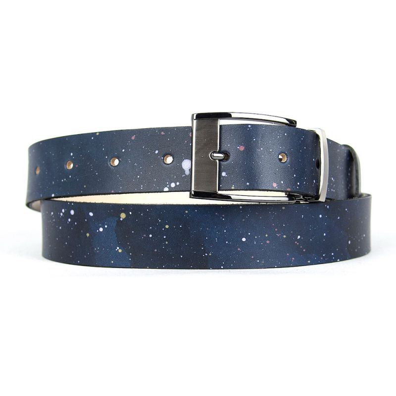 Ručne maľovaný kožený opasok, 134cm, Limitovaná edícia 05