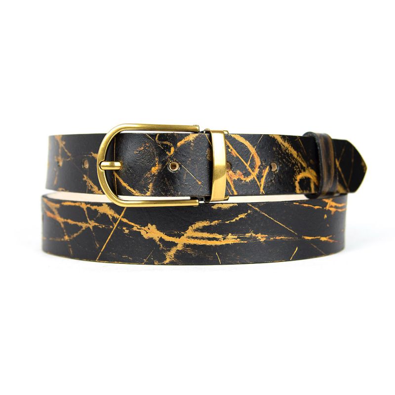 Ručne maľovaný kožený opasok, 135cm, Limitovaná edícia 01