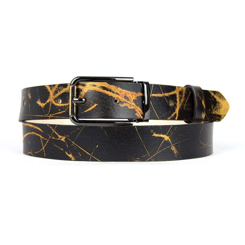 Ručne maľovaný kožený opasok, 136cm, Limitovaná edícia 03